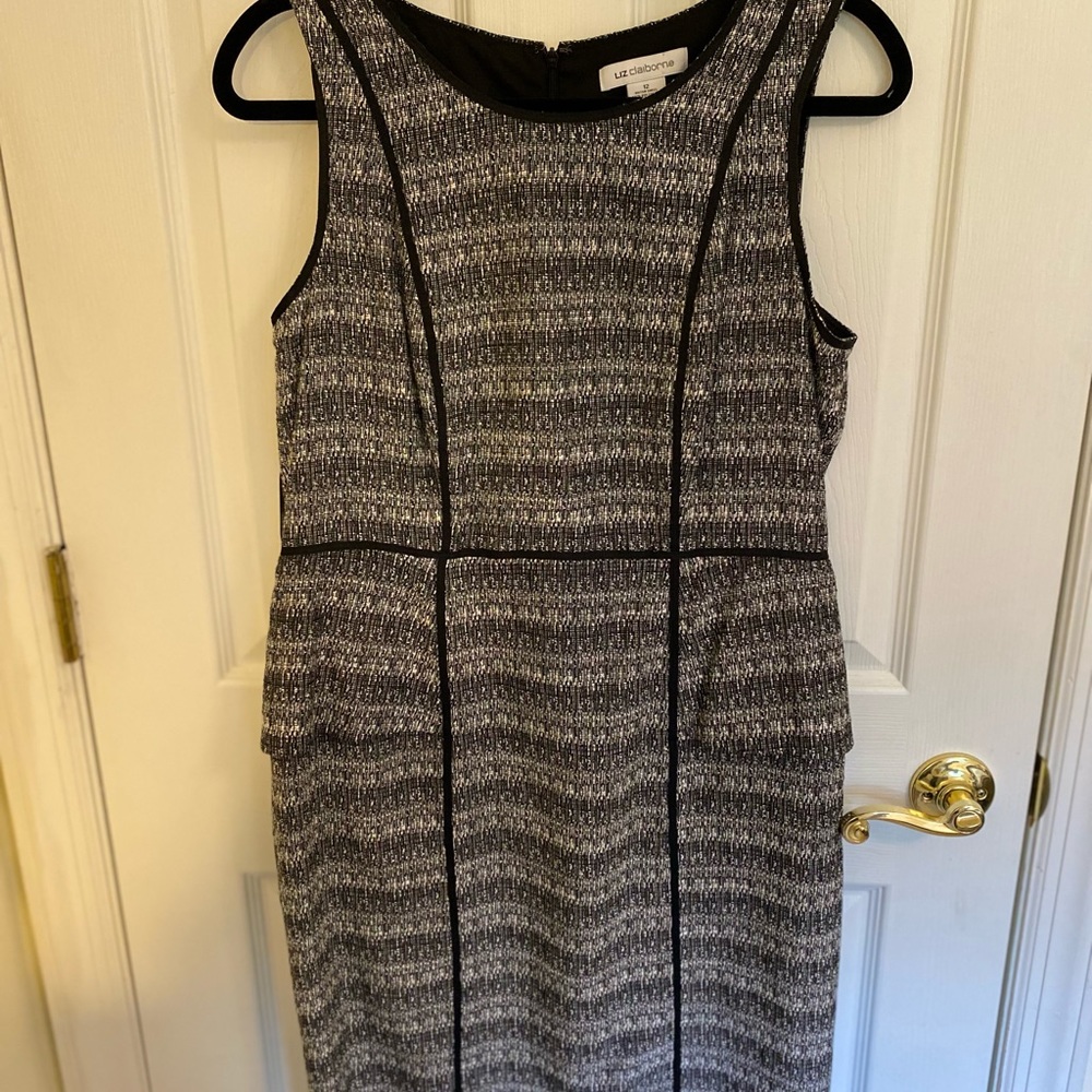 Black and white patterned cocktail dress